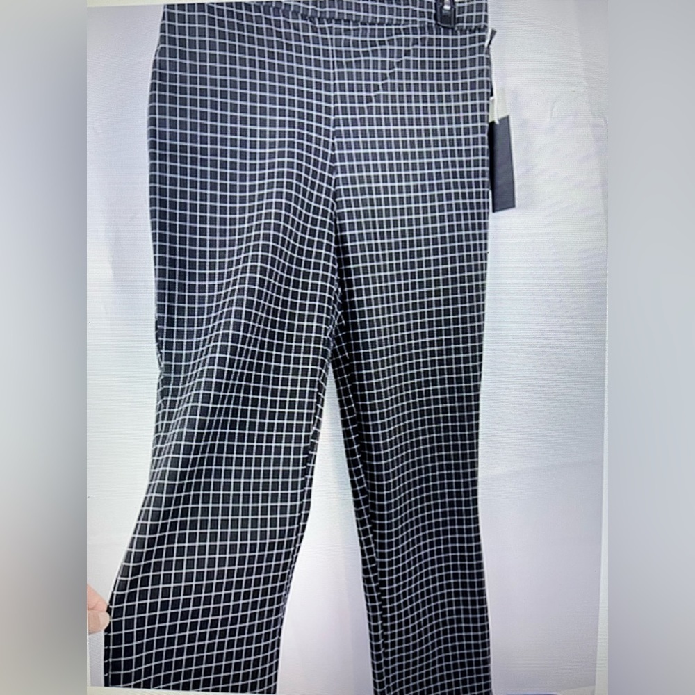 Massimo Fabbro Womens 4 Way Stretch High Waist Trousers Pants Plaid Sz 10 NWT